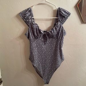Wild Fable Tie Front Milkmaid Body Suit
